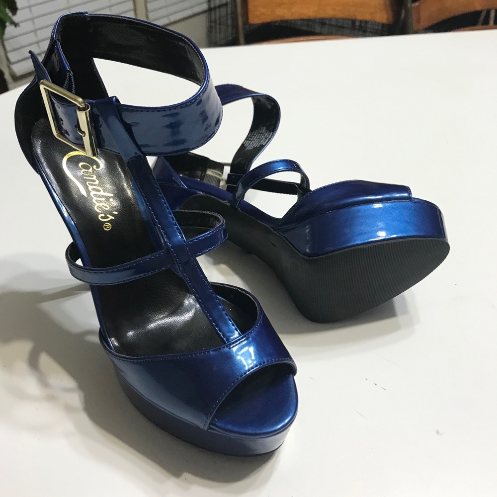 Blue high heels